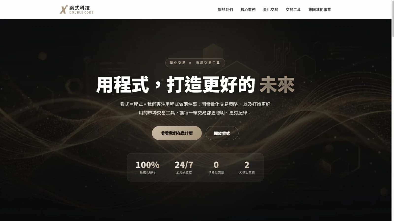 量化交易公司官網作品畫面
